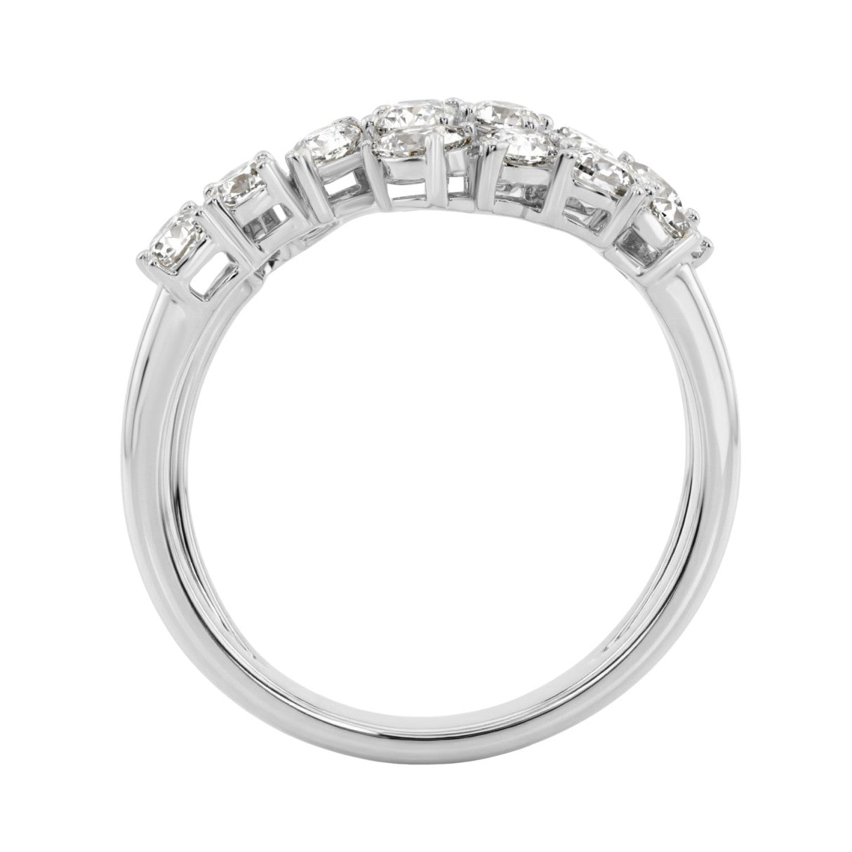 Elegant 14K White Gold 1 1/2Ct Diamond Ring Mixed Cuts: Round, Marquise, Pear, Emerald &amp; Oval, Women Fashion Jewelry (Color F-G -Clarity Vs1/Vs2)