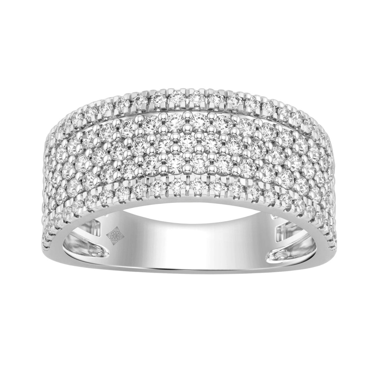 Elegant 14K White Gold 1.00Ct Round Diamond Band Women Classic Band Jewelry (Color F-G -Clarity Vs1/Vs2)