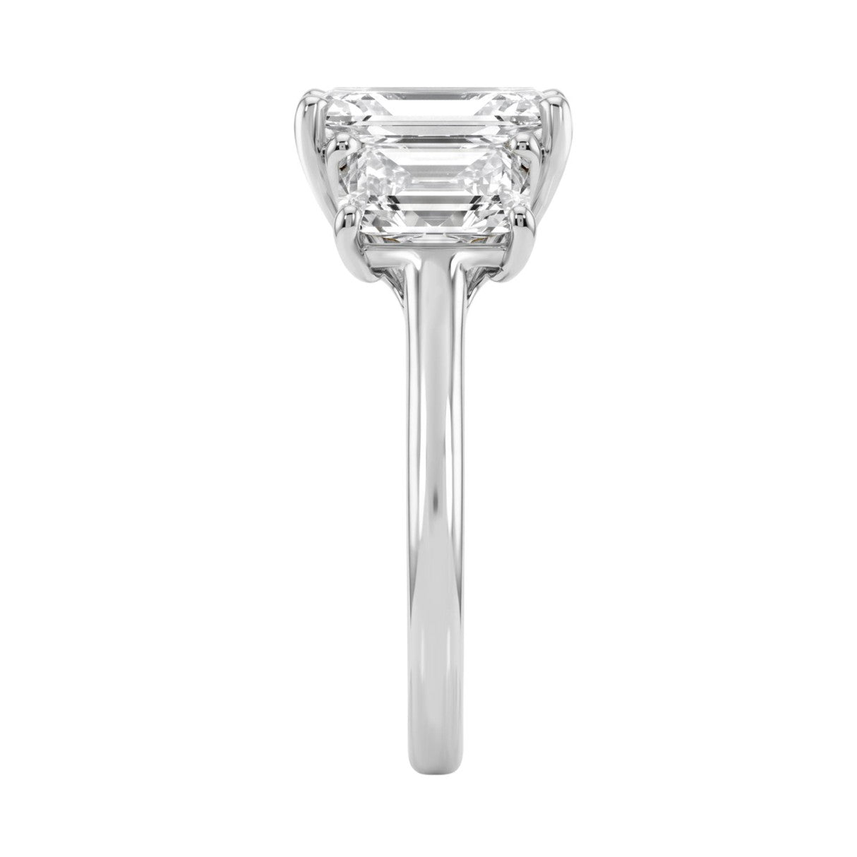 14K White Gold 5.00Ct Radiant  Lab Grown Diamond Ring 3.00Ct Center Stone Radiant Diamond Three Stone Engagement Ring For Women (Color F-G Clarity Vs1/Vs2)