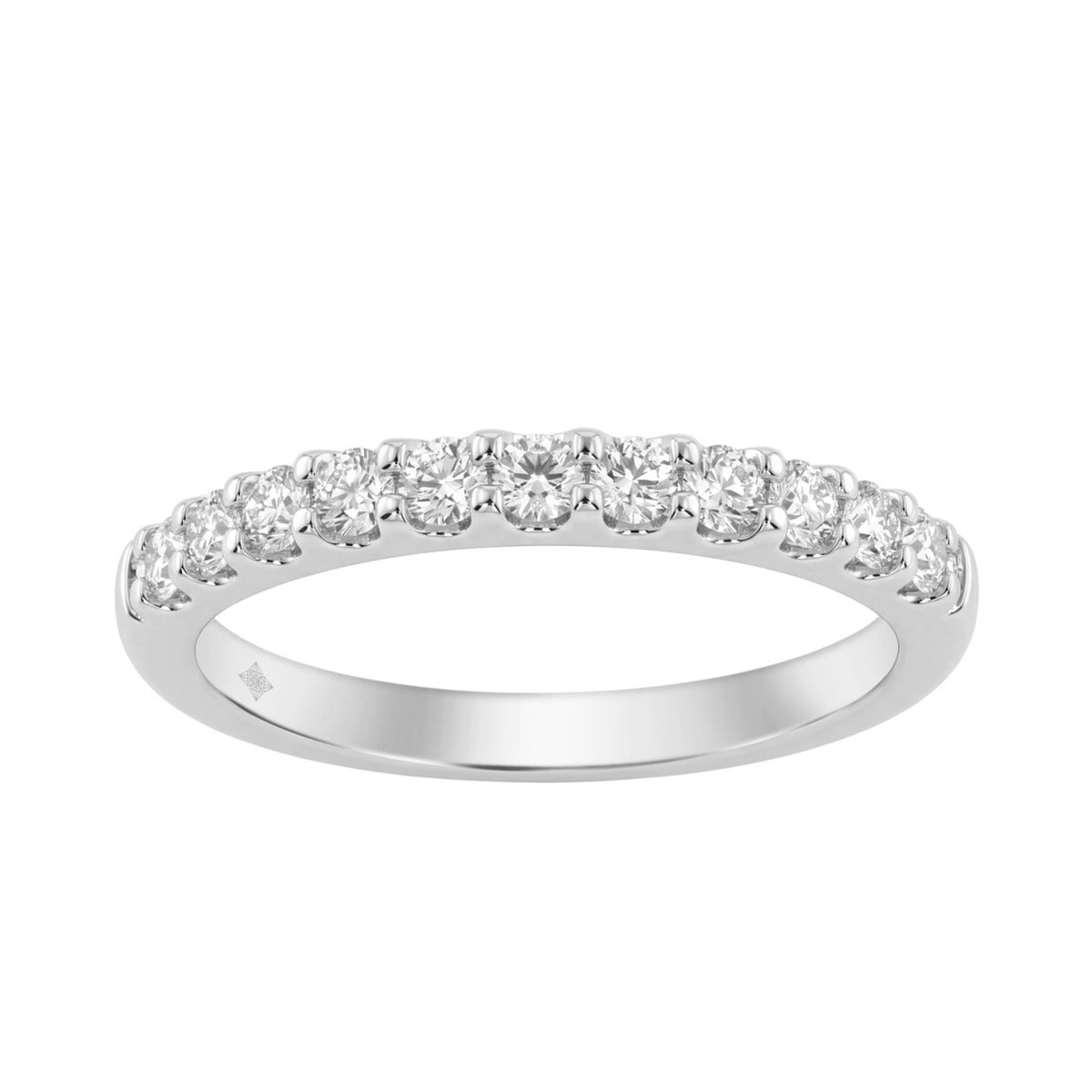 14K White Gold 1/2Ct Men's Round Cut Lab Grown Diamond Fashion Band