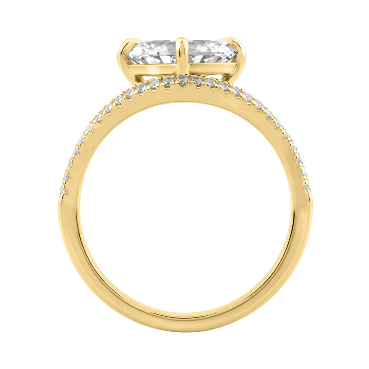 Luxury 14K Yellow Gold 1 3/4Ct Lab Grown Diamond Ring 1 1/2Ct Oval Center And Round Diamond Ladies Engagement Ring (Color F-G -Clarity Vs1/Vs2)