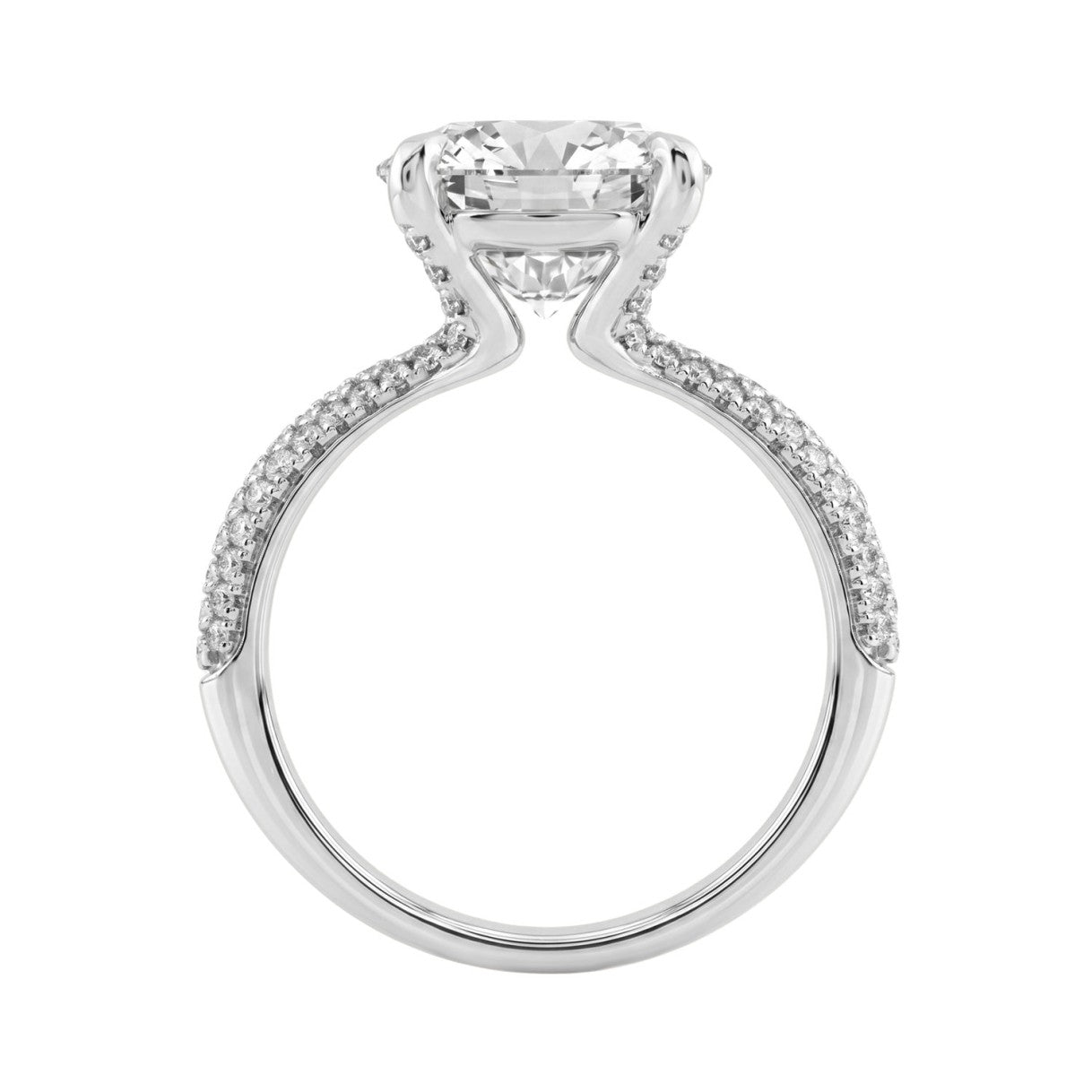 4 1/3Ct Round Brilliant Diamond Ring In 14K White Gold Elegant Ladies Engagement Ring 4Ct Round Center Stone (Color F-G -Clarity Vs1/Vs2)
