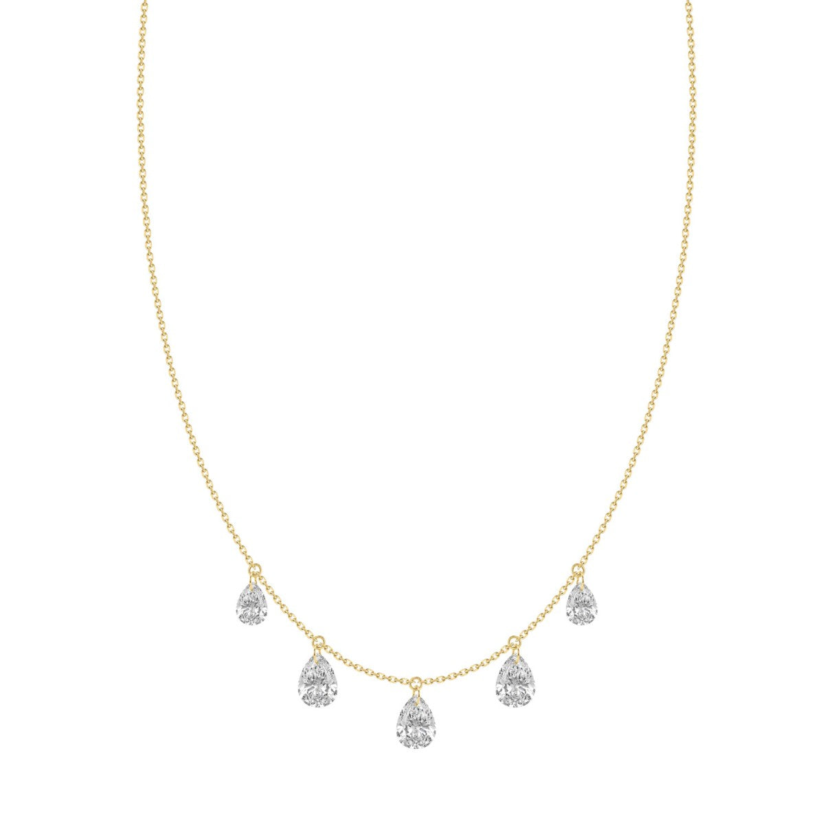 14K Yellow Gold 2.00 Ct Pear Shape Diamond Necklace For Women Pear Cut Diamond Fine Luxury Jewelry Gift