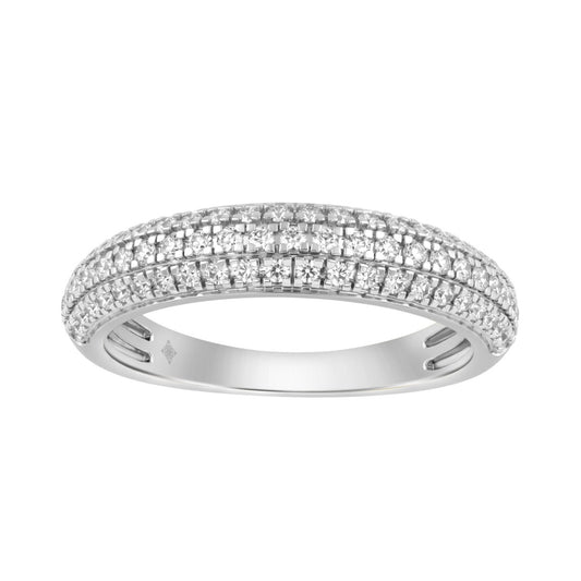 Luxury 14K White Gold 1/2Ct Round Diamond Band For Women Elegant Wedding Or Anniversary Ring