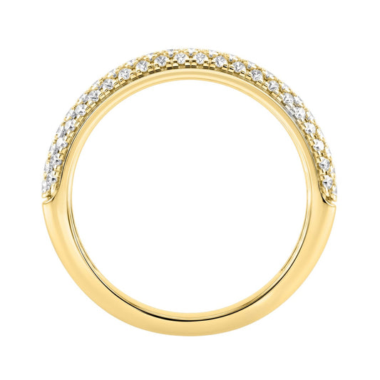 Luxury 14K Yellow Gold 1/2Ct Round Diamond Band For Women Elegant Wedding Or Anniversary Ring