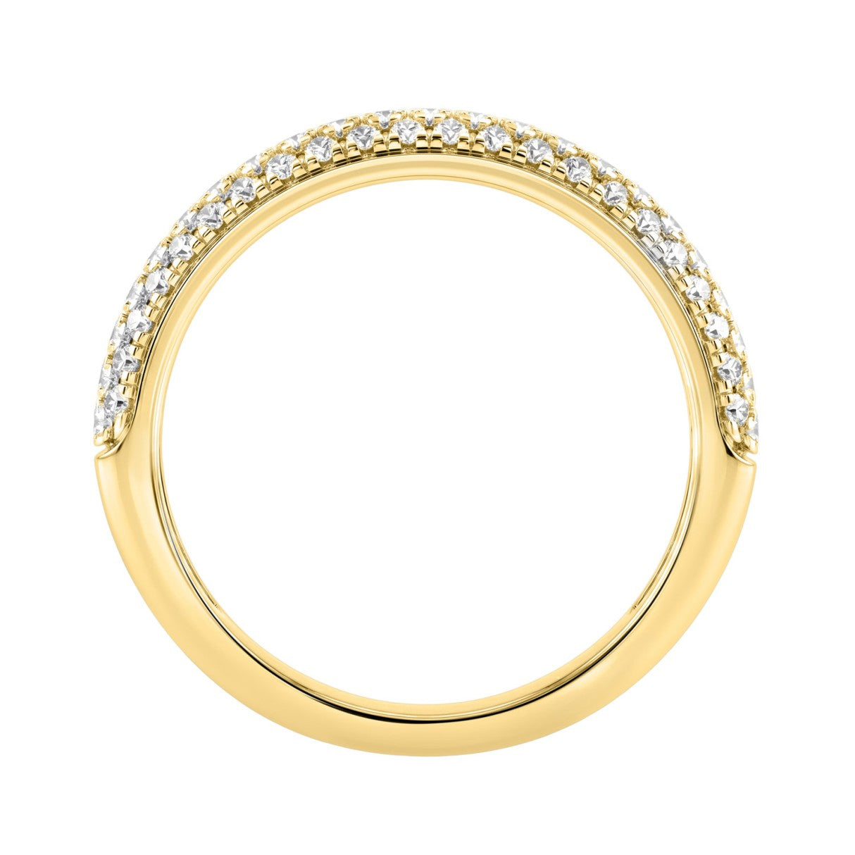 Luxury 14K Yellow Gold 1/2Ct Round Diamond Band For Women Elegant Wedding Or Anniversary Ring