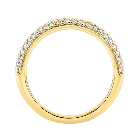 Luxury 14K Yellow Gold 1/2Ct Round Diamond Band For Women Elegant Wedding Or Anniversary Ring
