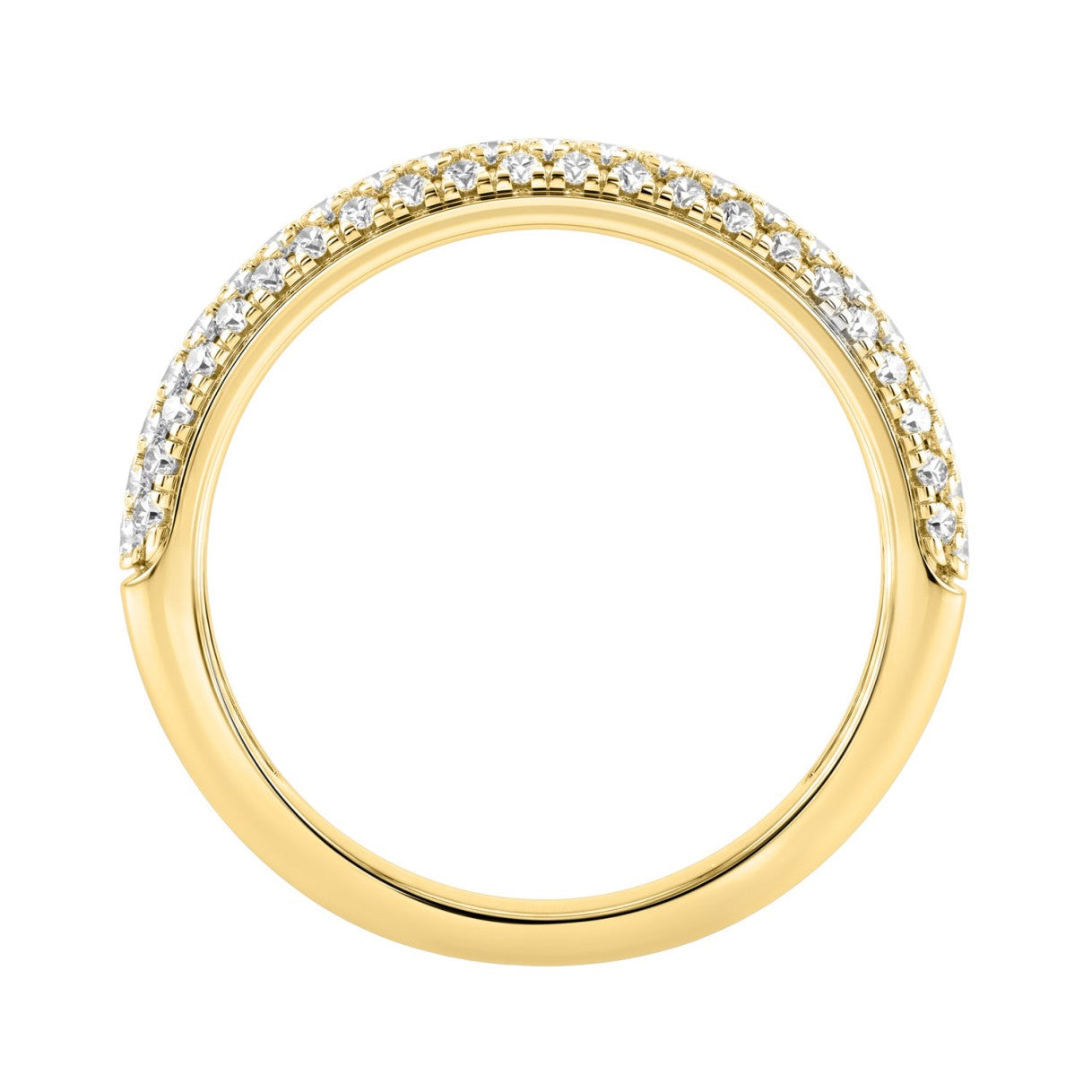 Luxury 14K Yellow Gold 1/2Ct Round Diamond Band For Women Elegant Wedding Or Anniversary Ring