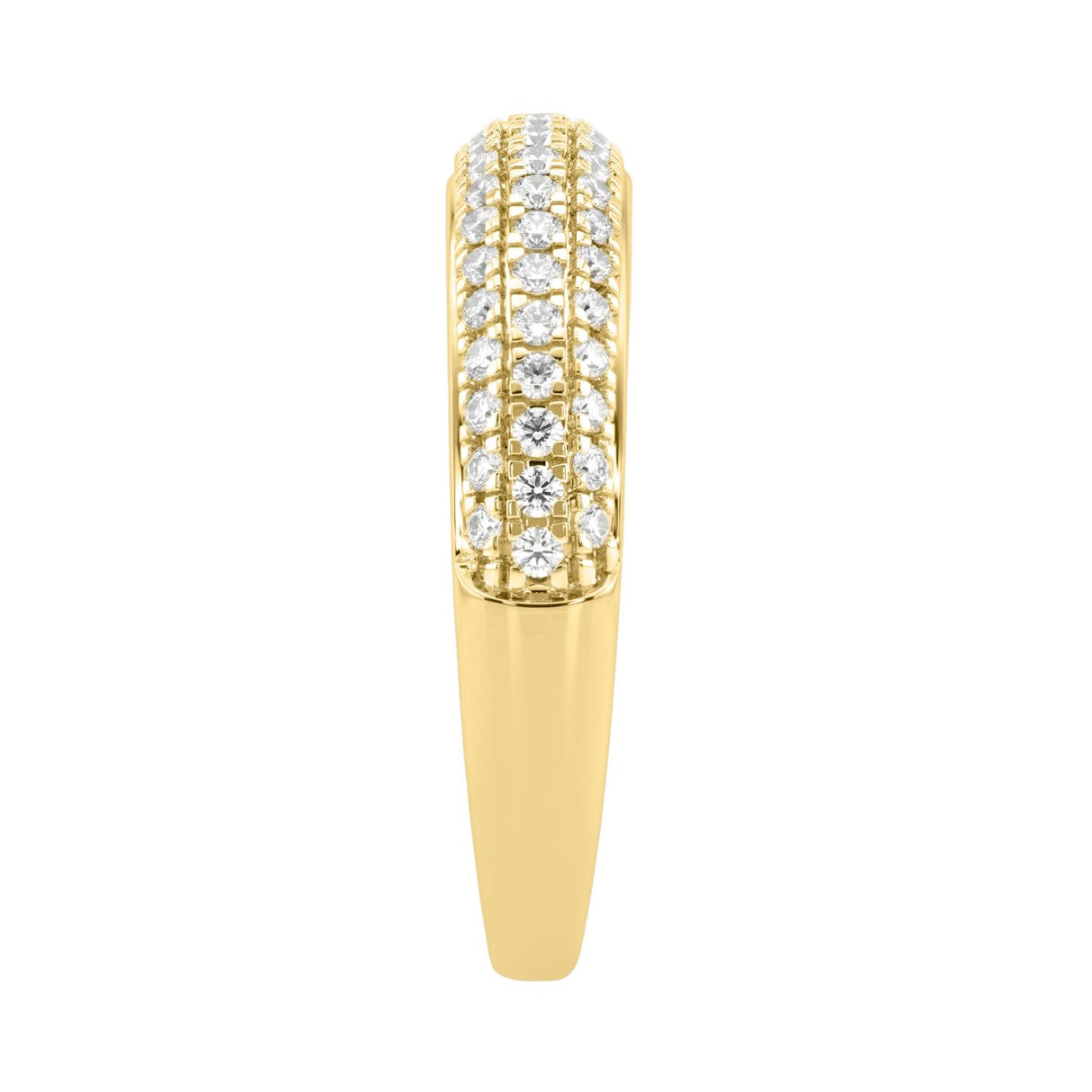 Luxury 14K Yellow Gold 1/2Ct Round Diamond Band For Women Elegant Wedding Or Anniversary Ring
