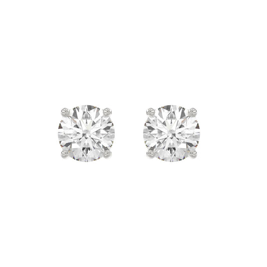 14K White Gold 4.00 Ct Lab Grown Round Diamond Stud Earrings Brilliant Cut Diamond Earrings For Women