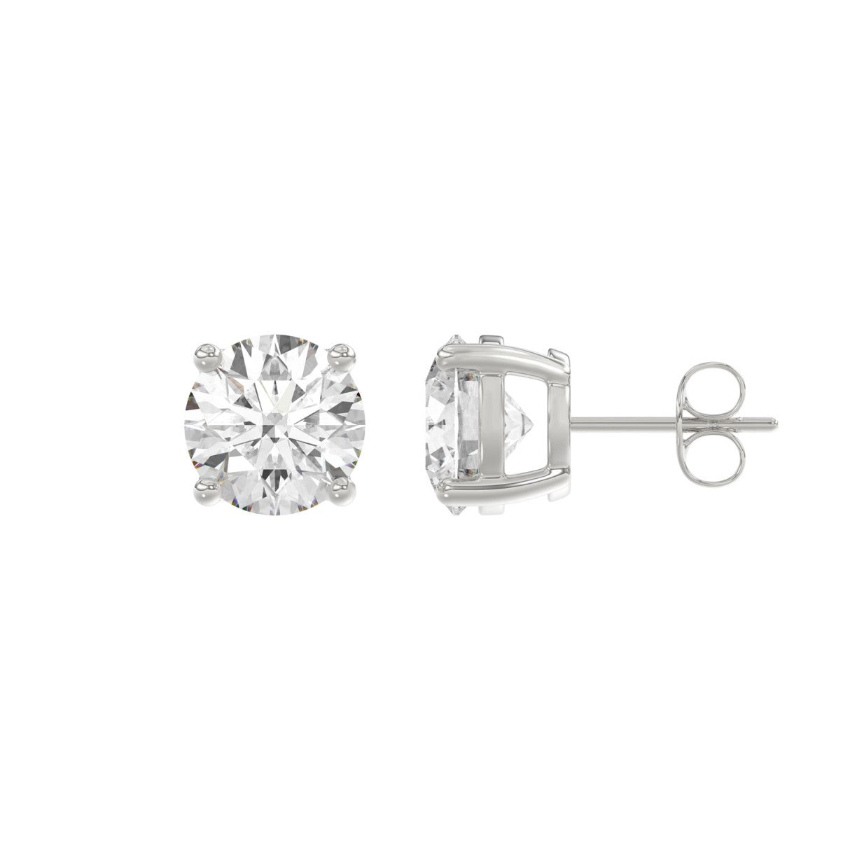 14K White Gold 4.00 Ct Lab Grown Round Diamond Stud Earrings Brilliant Cut Diamond Earrings For Women