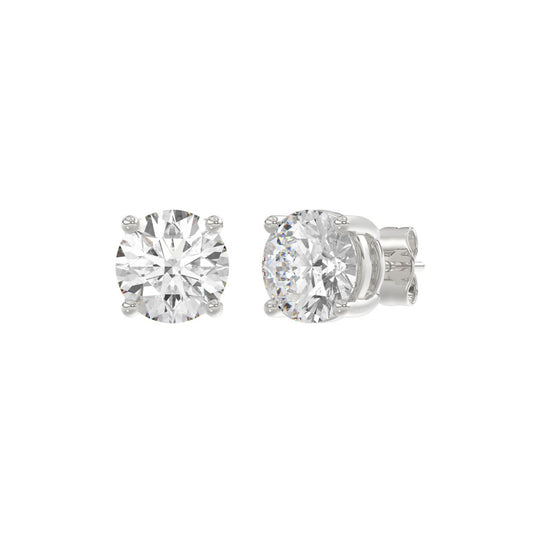 14K White Gold 4.00 Ct Lab Grown Round Diamond Stud Earrings Brilliant Cut Diamond Earrings For Women