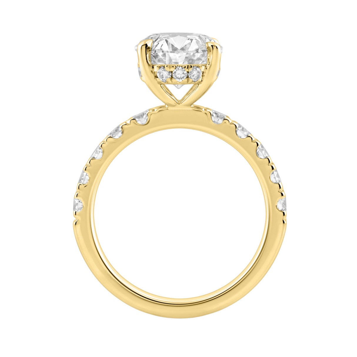 Luxury 14K Yellow Gold 5.00Ct Oval Diamond Engagement Ring With Hidden Halo And Round Diamonds 4.00Ct Oval Center Stone (Color F-G -Clarity Vs1/Vs2)