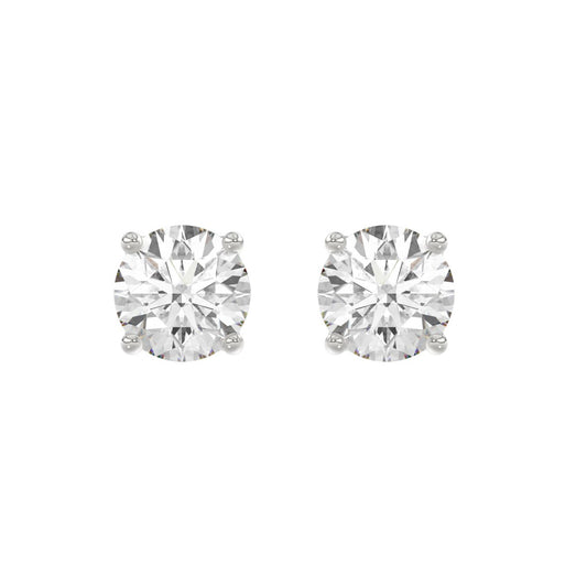 14K White Gold 5.00 Ct Lab Grown Round Diamond Stud Earrings Brilliant Cut Diamond Earrings For Women
