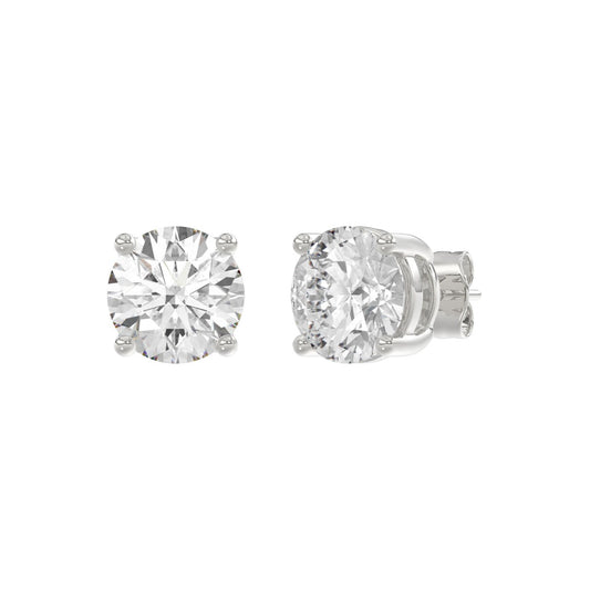 14K White Gold 5.00 Ct Lab Grown Round Diamond Stud Earrings Brilliant Cut Diamond Earrings For Women