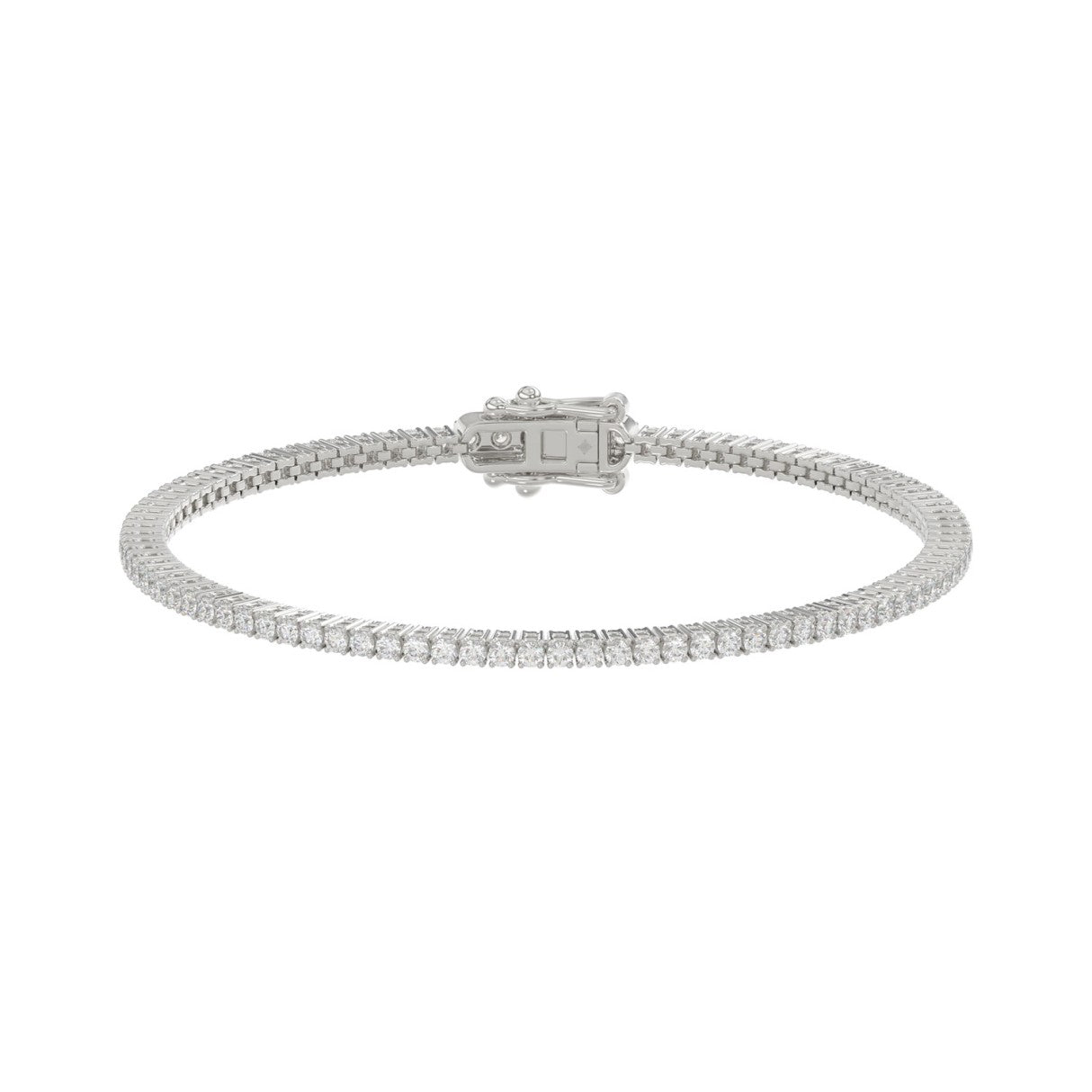14K White Gold 2.00CT Round Diamond Four-Prong Tennis Bracelet For Women Classic Diamond Bracelet