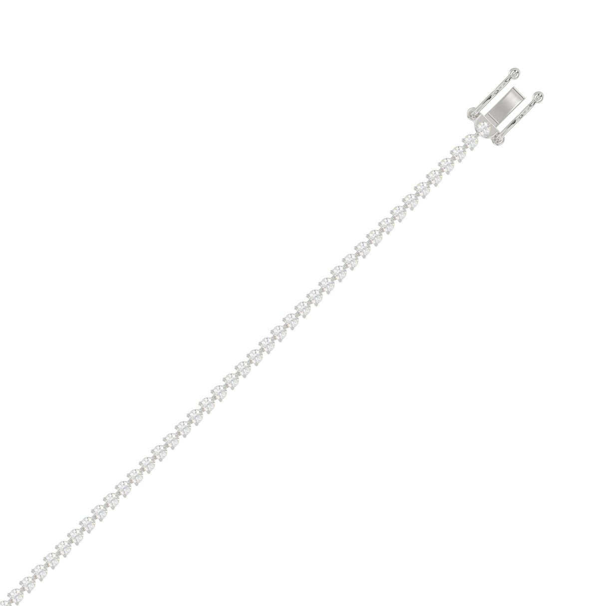 14K White Gold 2.00CT Round Diamond Three-Prong Tennis Bracelet For Women Classic Diamond Bracelet