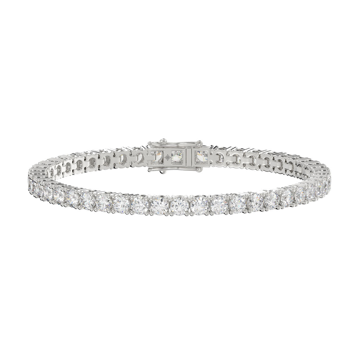 LADIES BRACELET 5CT ROUND DIAMOND 14K WHITE GOLD