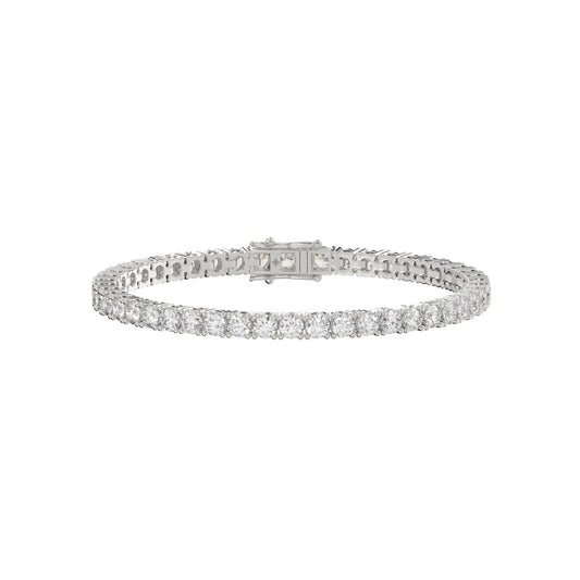 LADIES BRACELET 5CT ROUND DIAMOND 14K WHITE GOLD