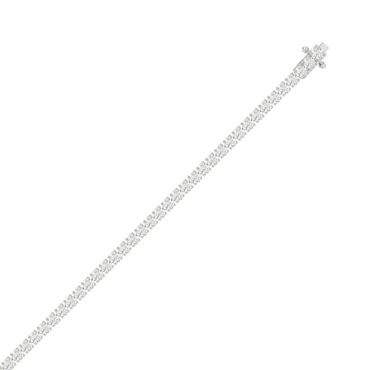 LADIES BRACELET 5CT ROUND DIAMOND 14K WHITE GOLD