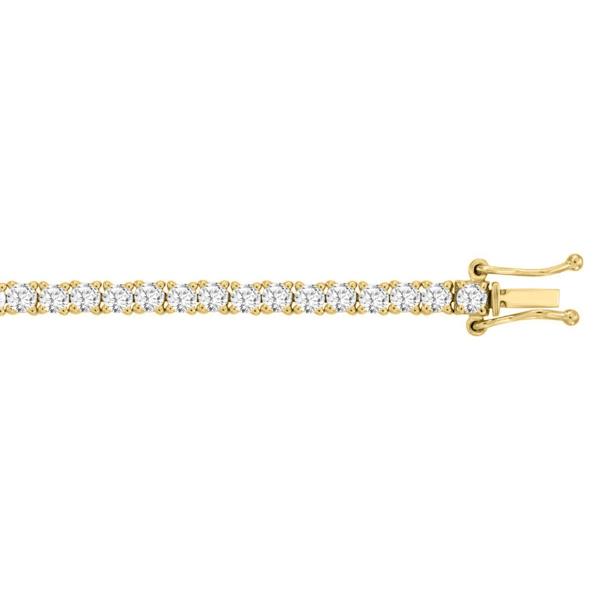 LADIES BRACELET 5CT ROUND DIAMOND 14K YELLOW GOLD