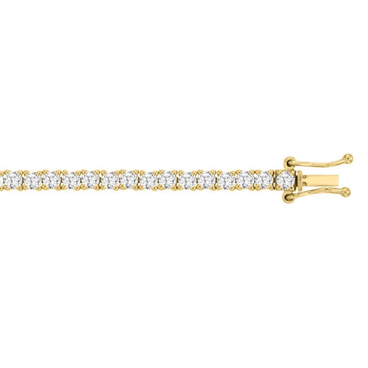 LADIES BRACELET 5CT ROUND DIAMOND 14K YELLOW GOLD