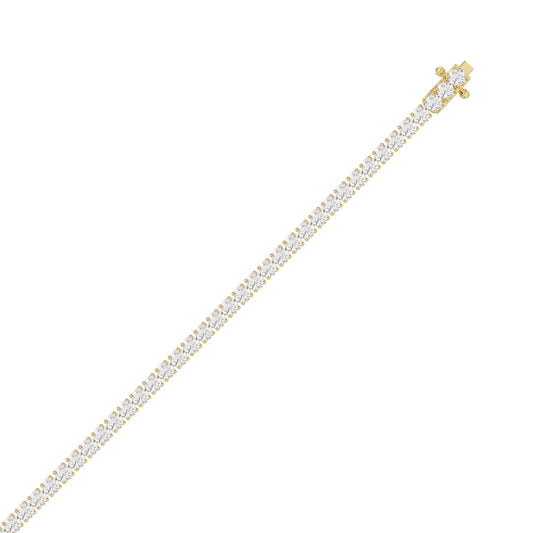 LADIES BRACELET 5CT ROUND DIAMOND 14K YELLOW GOLD